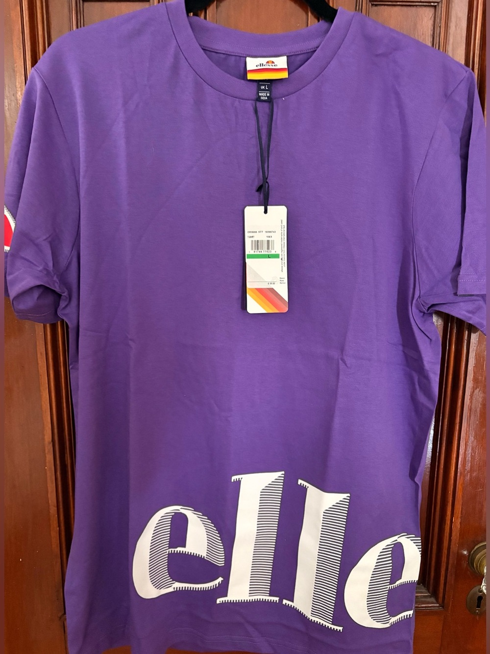 Ellesse Purple Tee with White Logo Tag